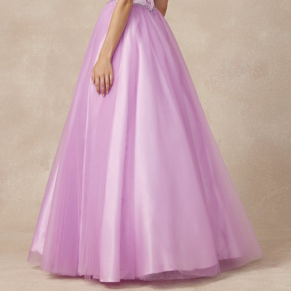 N/A NEW LONG OFF SHOULDER SLEEVELESS STRAPLESS A-LINE DRESS WITH LACE UP 265 - Picture 11 of 11